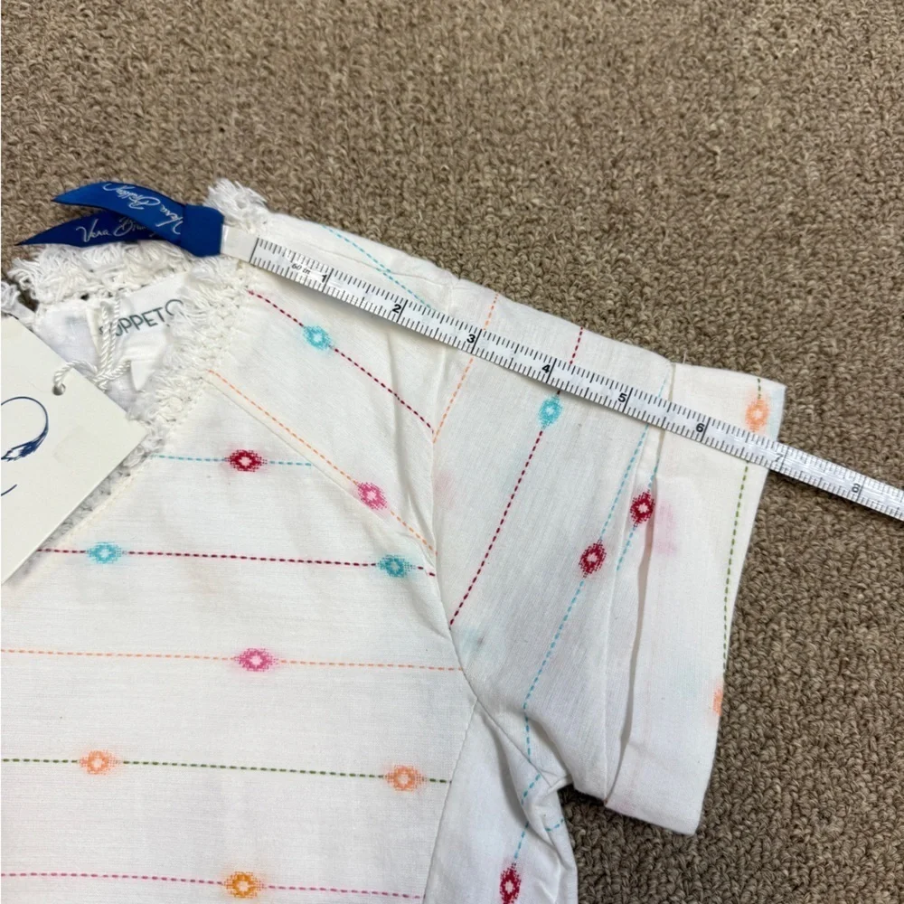 NWT Poppet & Fox: Girls White Dress with Colorful Aztec Design, Size 6